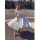 Elegant Off the Shoulder Tea Length Wedding Dresses Bridal Gowns 903008 Elegant Off the Shoulder Tea Length Wedding Dresses Bridal Gowns 903008