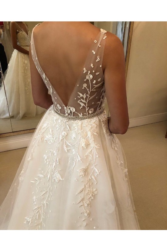 Elegant A-Line Lace Long Wedding Dresses Bridal Gowns 903029 Elegant A-Line Lace Long Wedding Dresses Bridal Gowns 903029