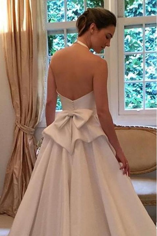 A-Line Long White Halter Wedding Dresses Bridal Gowns 903030 A-Line Long White Halter Wedding Dresses Bridal Gowns 903030