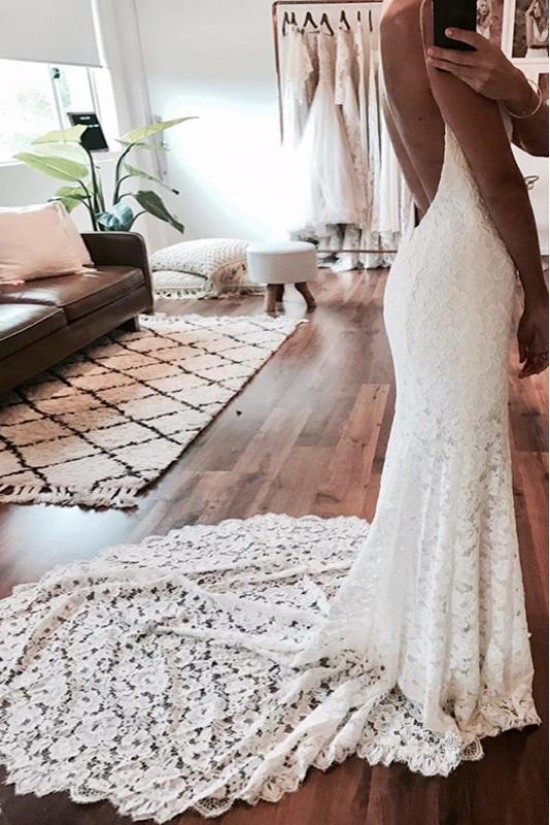 Mermaid Spaghetti Straps Lace Wedding Dresses Bridal Gowns 903034 Mermaid Spaghetti Straps Lace Wedding Dresses Bridal Gowns 903034