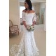 Mermaid Lace Long Wedding Dresses Bridal Gowns with Sleeves 903047