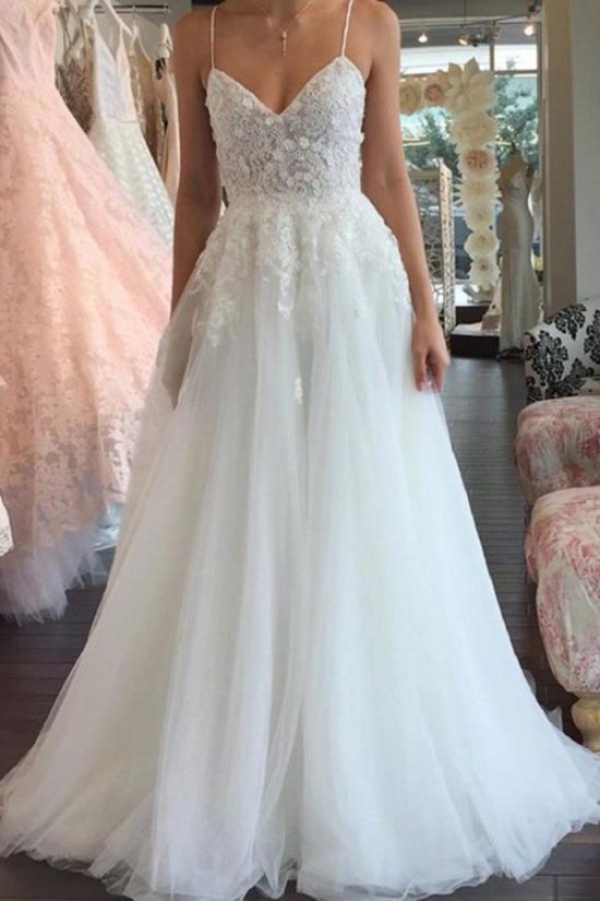A-Line Spaghetti Straps Lace Wedding Dresses Bridal Gowns 903051 A-Line Spaghetti Straps Lace Wedding Dresses Bridal Gowns 903051