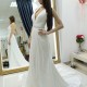Long Halter Beaded V Neck Chiffon Wedding Dresses Bridal Gowns 903059