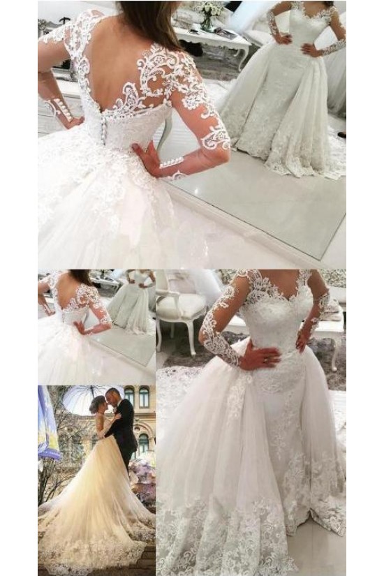 Mermaid Lace Wedding Dresses Bridal Gowns with Long Sleeves 903082 Mermaid Lace Wedding Dresses Bridal Gowns with Long Sleeves 903082