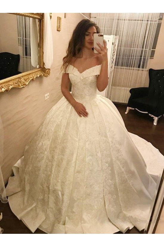 Elegant Lace and Satin Ball Gown Wedding Dresses Bridal Gowns 903088 Elegant Lace and Satin Ball Gown Wedding Dresses Bridal Gowns 903088