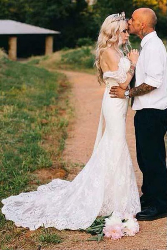 Long Mermaid Off the Shoulder Lace Wedding Dresses Bridal Gowns 903092 Long Mermaid Off the Shoulder Lace Wedding Dresses Bridal Gowns 903092