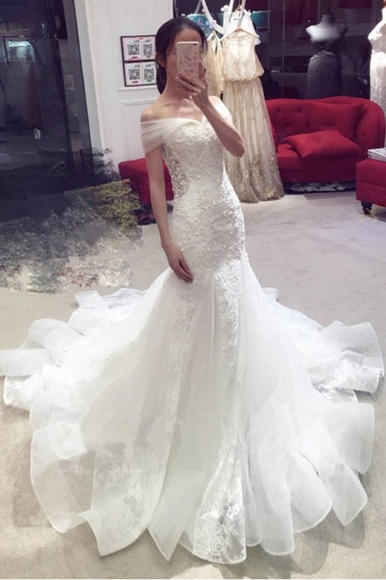 Elegant Mermaid Lace Off the Shoulder Wedding Dresses Bridal Gowns 903097 Elegant Mermaid Lace Off the Shoulder Wedding Dresses Bridal Gowns 903097