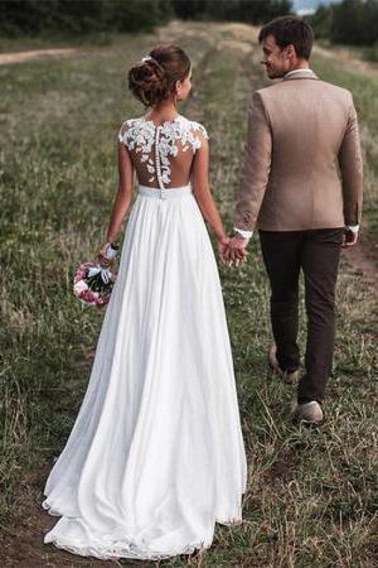 A-Line Chiffon and Lace Wedding Dresses Bridal Gowns 903101 A-Line Chiffon and Lace Wedding Dresses Bridal Gowns 903101