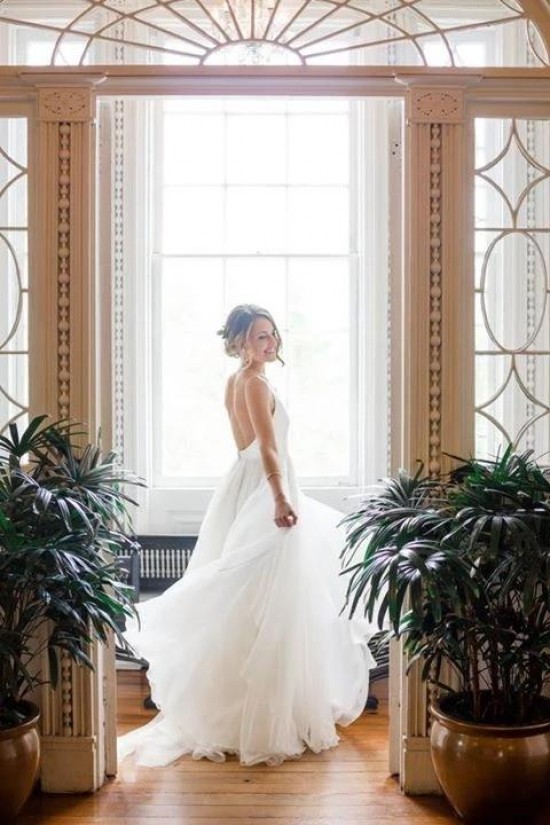 A-Line Long White V Neck Wedding Dresses Bridal Gowns 903108 A-Line Long White V Neck Wedding Dresses Bridal Gowns 903108