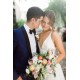 A-Line Long White V Neck Wedding Dresses Bridal Gowns 903108 A-Line Long White V Neck Wedding Dresses Bridal Gowns 903108