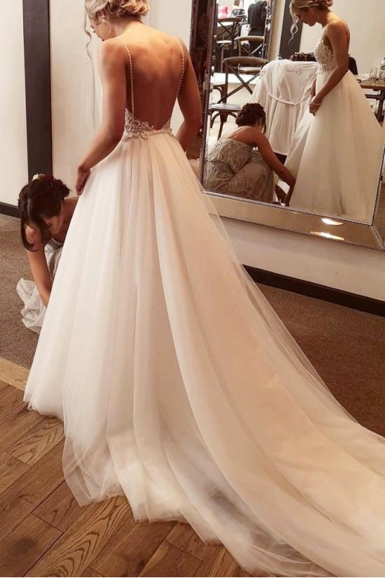 A-Line Halter Lace and Tulle Wedding Dresses Bridal Gowns 903124 A-Line Halter Lace and Tulle Wedding Dresses Bridal Gowns 903124