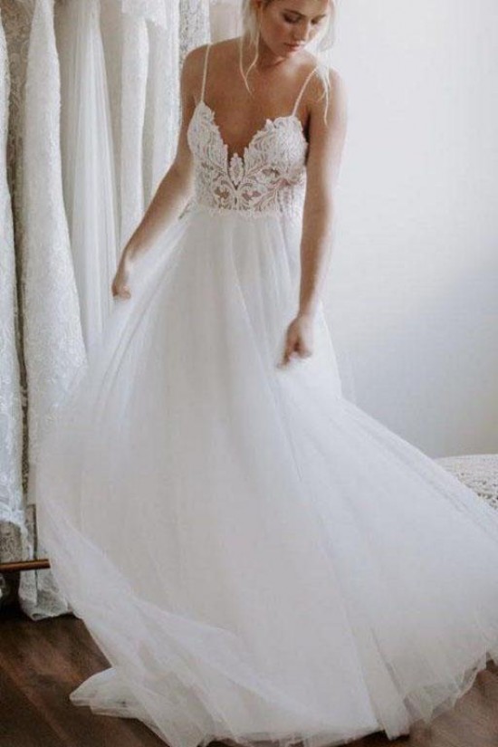 A-Line Halter Lace and Tulle Wedding Dresses Bridal Gowns 903124 A-Line Halter Lace and Tulle Wedding Dresses Bridal Gowns 903124