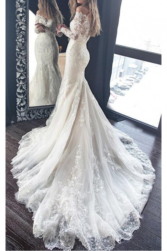 Mermaid Lace Long Sleeves Wedding Dresses Bridal Gowns 903126 Mermaid Lace Long Sleeves Wedding Dresses Bridal Gowns 903126