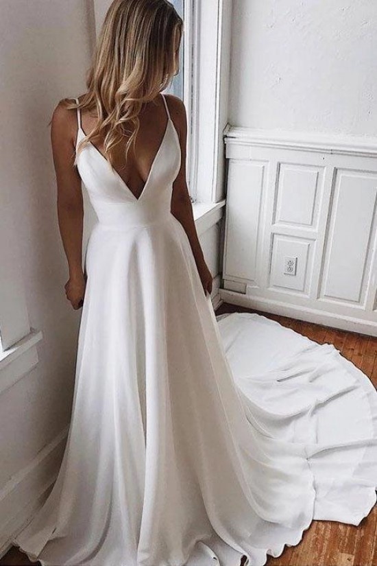 A-Line V Neck Long Wedding Dresses Bridal Gowns 903130 A-Line V Neck Long Wedding Dresses Bridal Gowns 903130