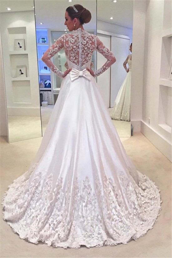 A-Line Lace Long Sleeves Wedding Dresses Bridal Gowns 903137 A-Line Lace Long Sleeves Wedding Dresses Bridal Gowns 903137