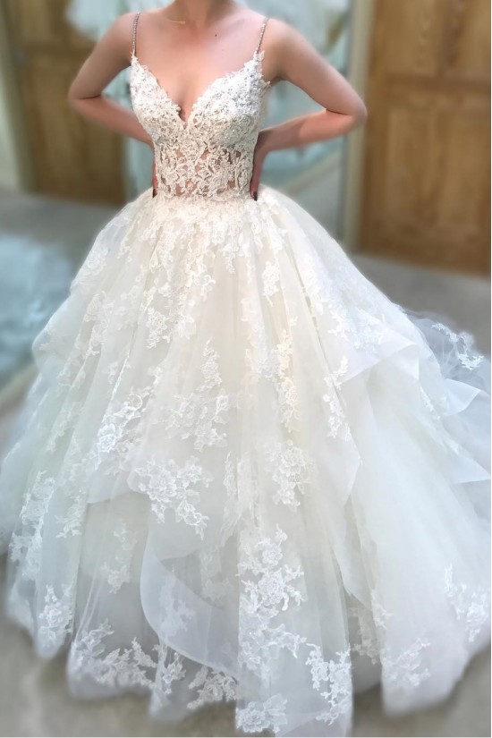 A-Line Lace V Neck Wedding Dresses Bridal Gowns 903142 A-Line Lace V Neck Wedding Dresses Bridal Gowns 903142