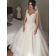 A-Line Lace V Neck Wedding Dresses Bridal Gowns 903153