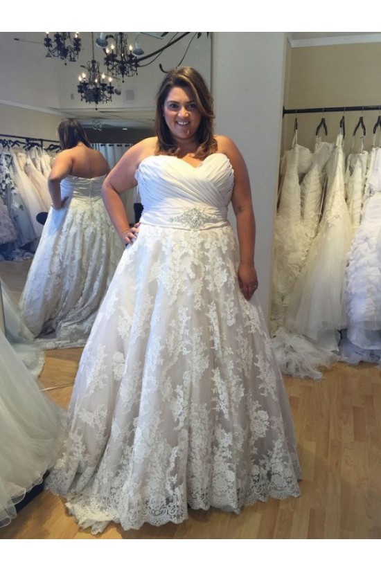 A-Line Sweetheart Lace Plus Size Wedding Dresses Bridal Gowns 903157 A-Line Sweetheart Lace Plus Size Wedding Dresses Bridal Gowns 903157