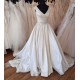 A-Line Long Satin V Neck Wedding Dresses Bridal Gowns 903162 A-Line Long Satin V Neck Wedding Dresses Bridal Gowns 903162