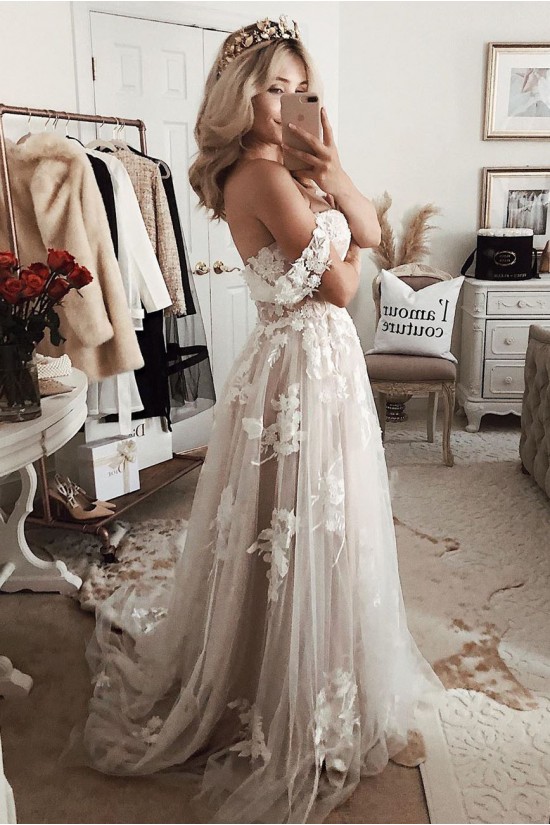 A-Line Lace and Tulle Wedding Dresses Bridal Gowns 903163 A-Line Lace and Tulle Wedding Dresses Bridal Gowns 903163