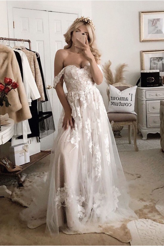 A-Line Lace and Tulle Wedding Dresses Bridal Gowns 903163 A-Line Lace and Tulle Wedding Dresses Bridal Gowns 903163