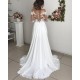 A-Line Chiffon and Lace Long Sleeves Wedding Dresses Bridal Gowns 903188