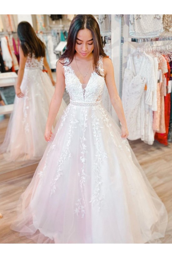 A-Line Lace V Neck Wedding Dresses Bridal Gowns 903198 A-Line Lace V Neck Wedding Dresses Bridal Gowns 903198
