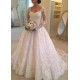 A-Line Long Sleeves Lace Wedding Dresses Bridal Gowns 903218