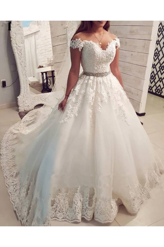 A-Line Beaded Lace and Tulle Off the Shoulder Wedding Dresses Bridal Gowns 903220 A-Line Beaded Lace and Tulle Off the Shoulder Wedding Dresses Bridal Gowns 903220