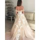 A-Line Off the Shoulder Lace and Tulle Wedding Dresses Bridal Gowns 903221 A-Line Off the Shoulder Lace and Tulle Wedding Dresses Bridal Gowns 903221