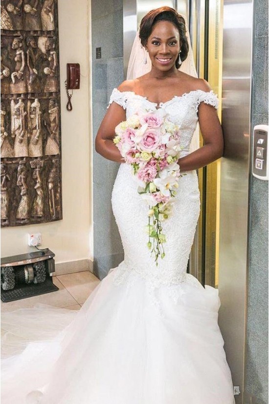 Mermaid Lace and Tulle Off the Shoulder Wedding Dresses Bridal Gowns 903229 Mermaid Lace and Tulle Off the Shoulder Wedding Dresses Bridal Gowns 903229