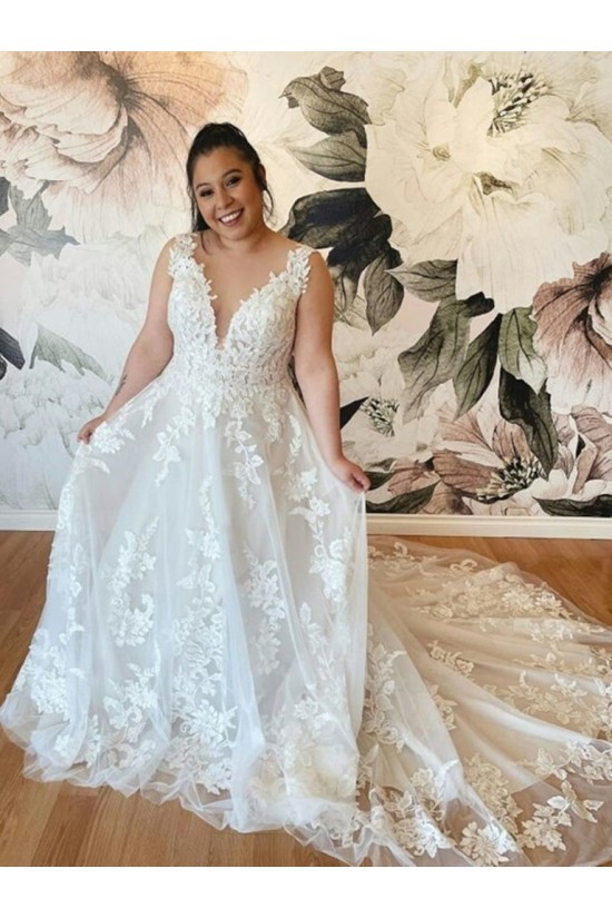 A-Line Lace Long Wedding Dresses Bridal Gowns 903233 A-Line Lace Long Wedding Dresses Bridal Gowns 903233