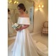 A-Line Off the Shoulder Long Satin Wedding Dresses Bridal Gowns 903234 A-Line Off the Shoulder Long Satin Wedding Dresses Bridal Gowns 903234