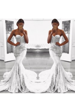 Mermaid Sweetheart Lace and Tulle Wedding Dresses Bridal Gowns 903247