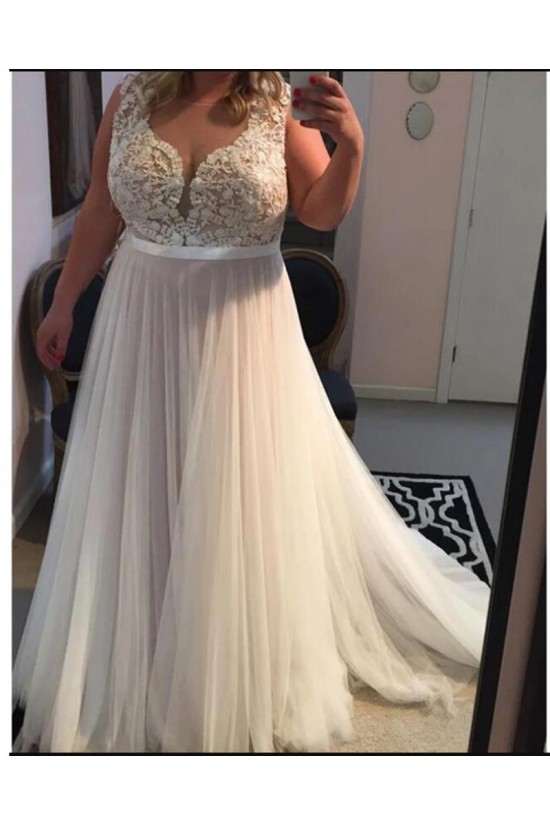 A-Line Lace and Tulle Wedding Dresses Bridal Gowns 903268 A-Line Lace and Tulle Wedding Dresses Bridal Gowns 903268