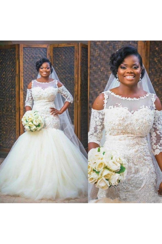 Mermaid Lace and Tulle Beaded Wedding Dresses Bridal Gowns 903275 Mermaid Lace and Tulle Beaded Wedding Dresses Bridal Gowns 903275