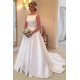 A-Line Long Satin Wedding Dresses Bridal Gowns 903305