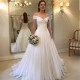 A-Line Off the Shoulder Long Wedding Dresses Bridal Gowns 903314