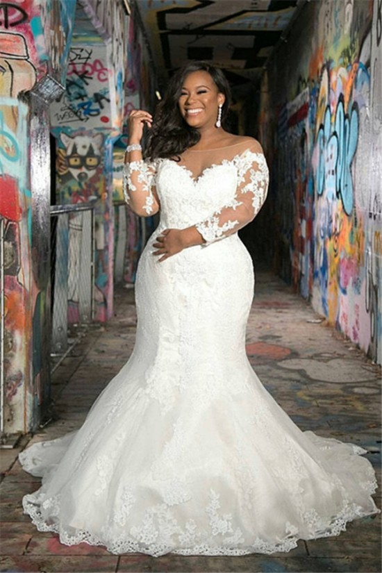 Mermaid Lace Long Sleeves Wedding Dresses Bridal Gowns 903321 Mermaid Lace Long Sleeves Wedding Dresses Bridal Gowns 903321