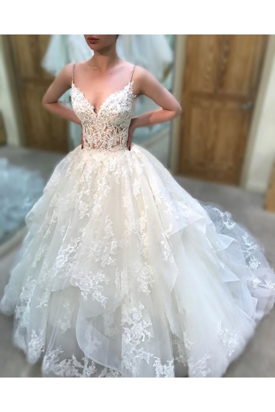 Elegant Lace Spaghetti Straps Wedding Dresses Bridal Gowns 903326 Elegant Lace Spaghetti Straps Wedding Dresses Bridal Gowns 903326