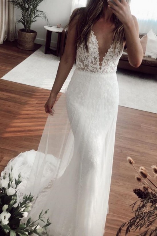 Long Mermaid Lace and Tulle Wedding Dresses Bridal Gowns 903337 Long Mermaid Lace and Tulle Wedding Dresses Bridal Gowns 903337