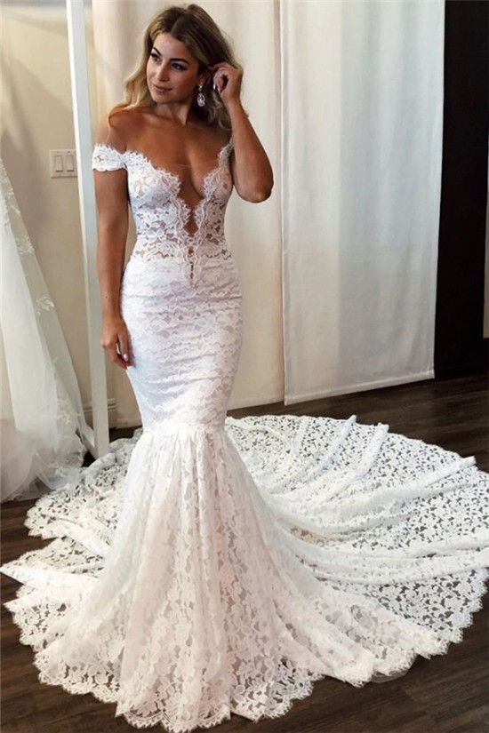 Mermaid Off the Shoulder Lace Wedding Dresses Bridal Gowns 903348 Mermaid Off the Shoulder Lace Wedding Dresses Bridal Gowns 903348