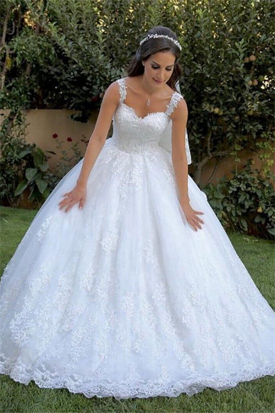 A-Line Lace Long Wedding Dresses Bridal Gowns 903357 A-Line Lace Long Wedding Dresses Bridal Gowns 903357