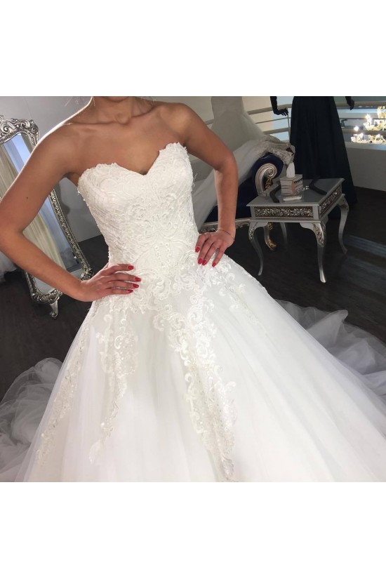 A-Line Sweetheart Lace and Tulle Wedding Dresses Bridal Gowns 903379 A-Line Sweetheart Lace and Tulle Wedding Dresses Bridal Gowns 903379