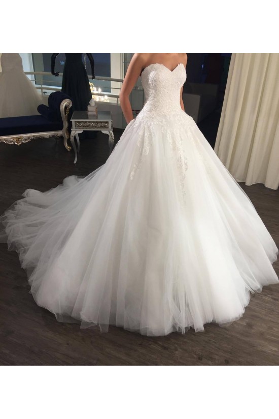 A-Line Sweetheart Lace and Tulle Wedding Dresses Bridal Gowns 903379 A-Line Sweetheart Lace and Tulle Wedding Dresses Bridal Gowns 903379