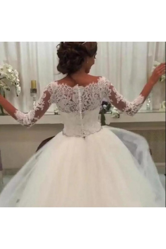 Elegant Lace and Tulle Wedding Dresses Bridal Gowns with Sleeves 903381 Elegant Lace and Tulle Wedding Dresses Bridal Gowns with Sleeves 903381