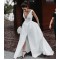 A-Line Long Satin V Neck Wedding Dresses Bridal Gowns 903407