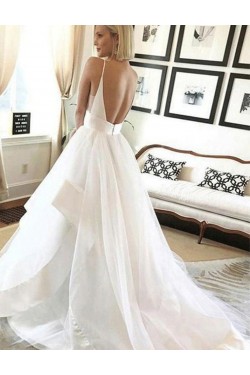 A-Line Tulle V Neck Wedding Dresses Bridal Gowns 903427