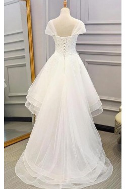 High Low Beaded Lace Wedding Dresses Bridal Gowns 903440