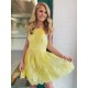 Short Yellow Lace Prom Dress Homecoming Graduation Dresses 904009